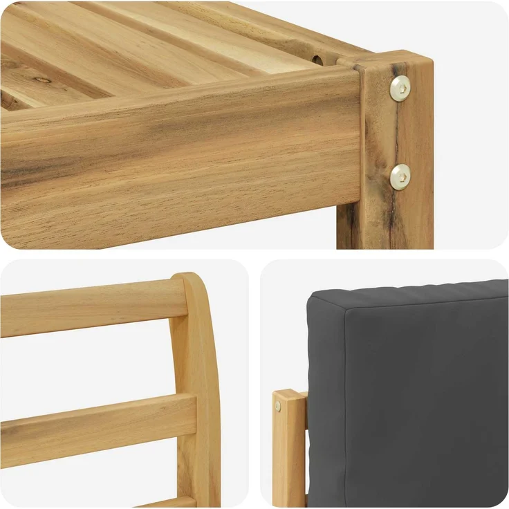 vidaXL Outdoor-Sofagarnitur 6 Stk. Weiß und Anthrazit Polyester 3391717 – Bild 6