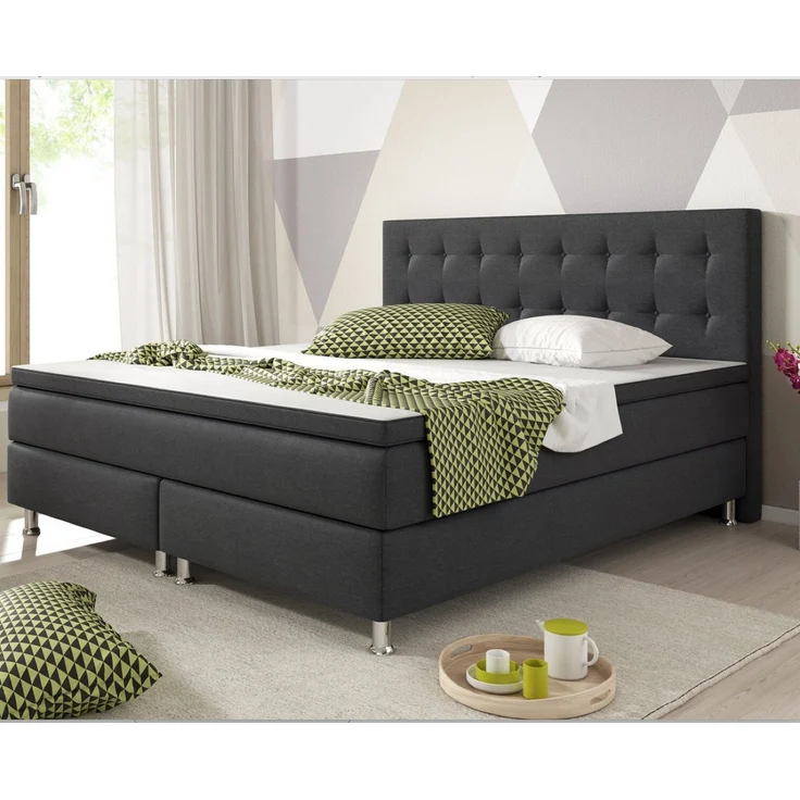 BERN Boxspringbett 180x200cm H3 Anthrazit – Bild 2