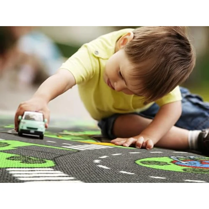 Primaflor-Ideen in Textil Kinderteppich CITY, rechteckig, Höhe: 5 mm, Straßen-Spiel-Teppich, Straßenbreite ca. 9 cm, Kinderzimmer – Bild 9