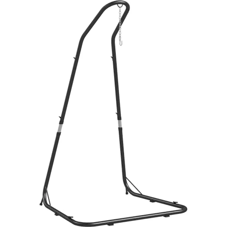 Outsunny Hängemattengestell Hängestuhlgestell Höhenverstellbarer Hängesesselgestell, (Hängesesselgestell, 1-St, Ständer für Hängestuhl), Metall, Schwarz, 133 x 116 x 195,230 cm