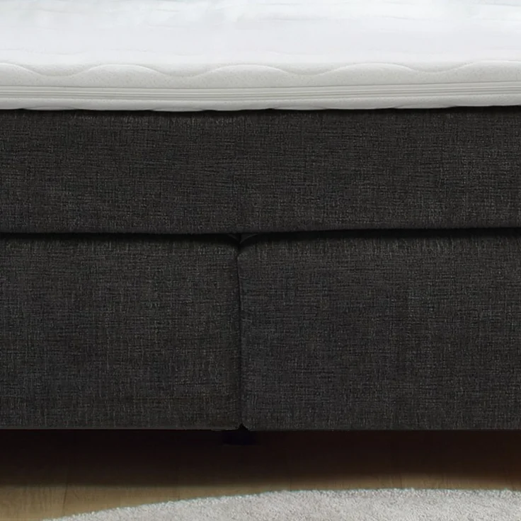 Boxspringbett 180x200 Federkern Wendematr.H2/H3 Bonell Topper Chenille Anthrazit – Bild 4
