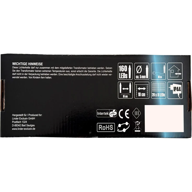 160er LED Lichtervorhang Lichterkette Außen Innen Weihnachtslicht warmweiß – Bild 5