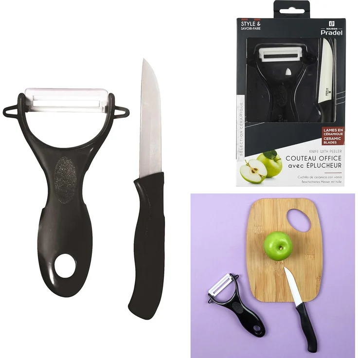 COOK CONCEPT Messer mit Schäler, Schwarz-Weiss, One Size, KD3118 – Bild 2