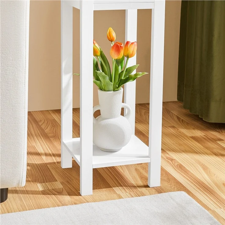 Yaheetech 2er-Set Nachttisch mit Schublade, Holz weiß, 70x25x25 cm – Bild 11