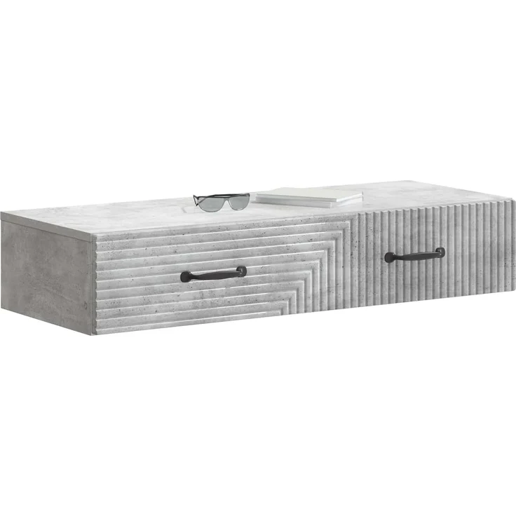 vidaXL Wandmontierter Beistelltisch Betongrau 87,5 x 34,5 x 17 cm 898668 – Bild 3