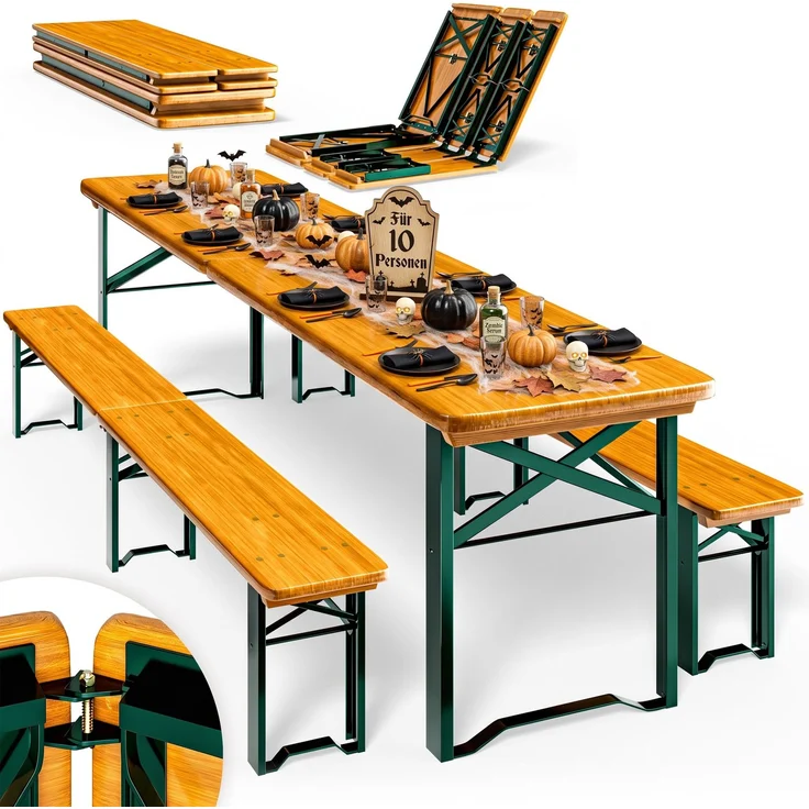 CASARIA® Bierzeltgarnitur 2er Set 220cm Modell 2026 – Bild 1