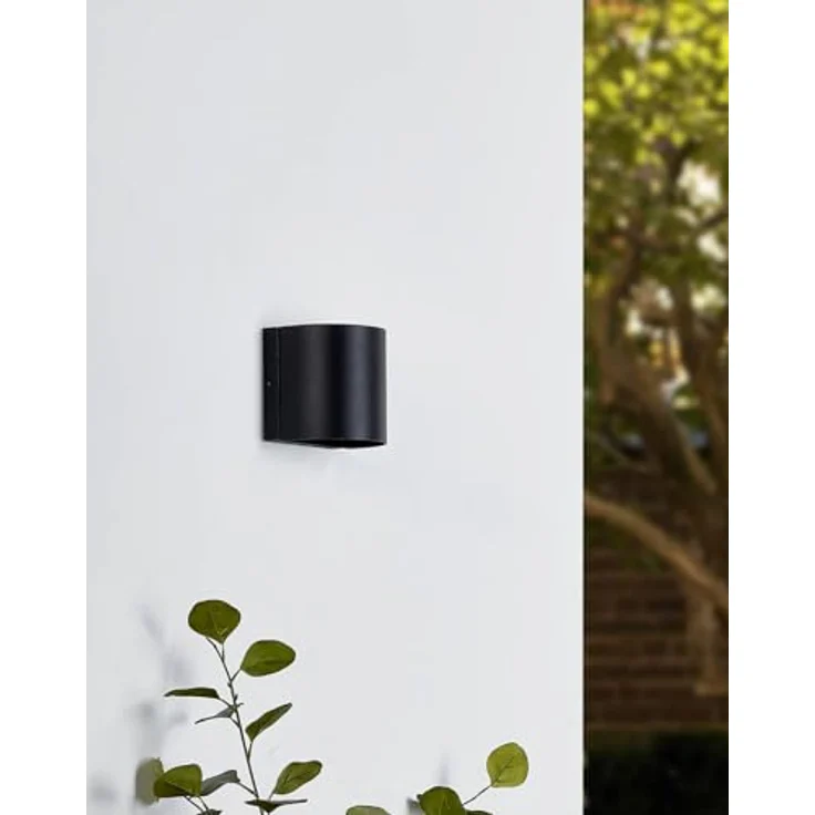 Lindby LED Wandleuchte außen Gladis, spritzwassergeschützt in Schwarz, 2-flammig aus Aluminium für Außenbereich, energiesparende Wandlampe – Bild 4