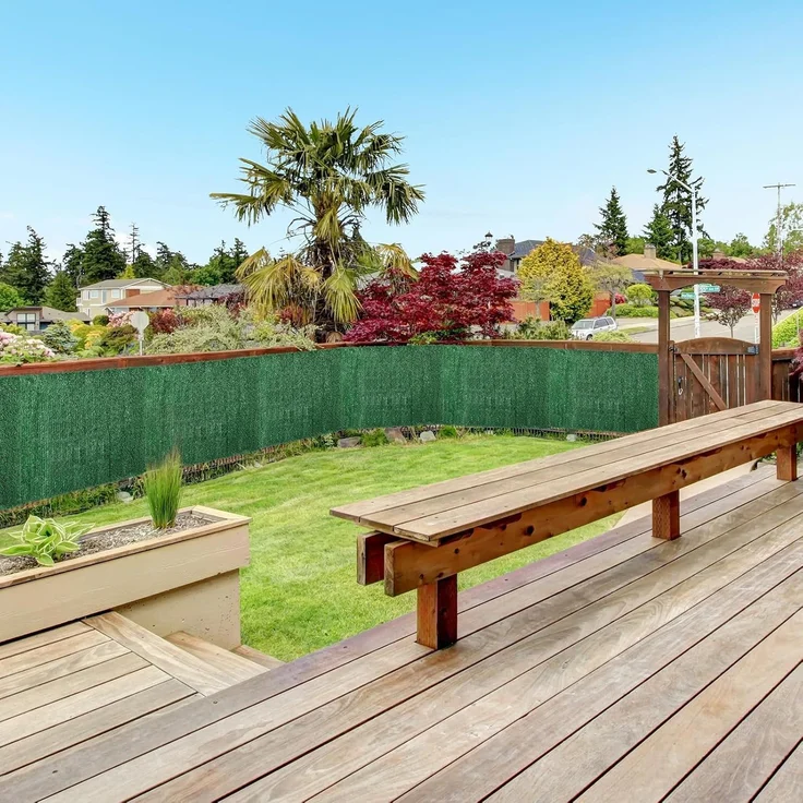 Coradoma Künstliche Hecke Sichtschutz 100x300cm | Ideale Sichtschutzmatte für Balkon, Garten und Terrasse | natürlicher Zaun Sichtschutz Balkonsichtschutz Lärmschutz Windschutz – Bild 7