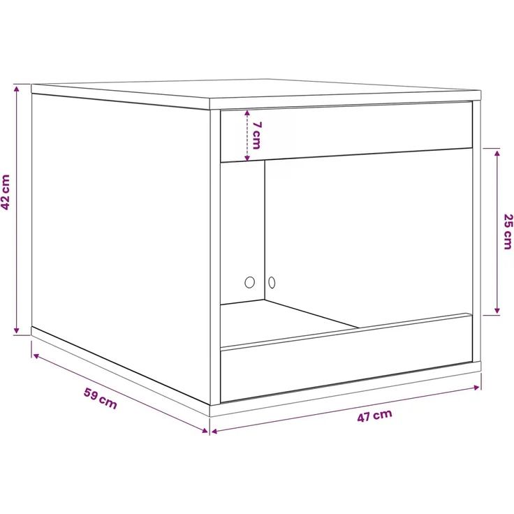 vidaXL Katzenstreu Box Umzäunung Schwarz Eichen-Optik 47 x 59 x 42 cm 886272 – Bild 10