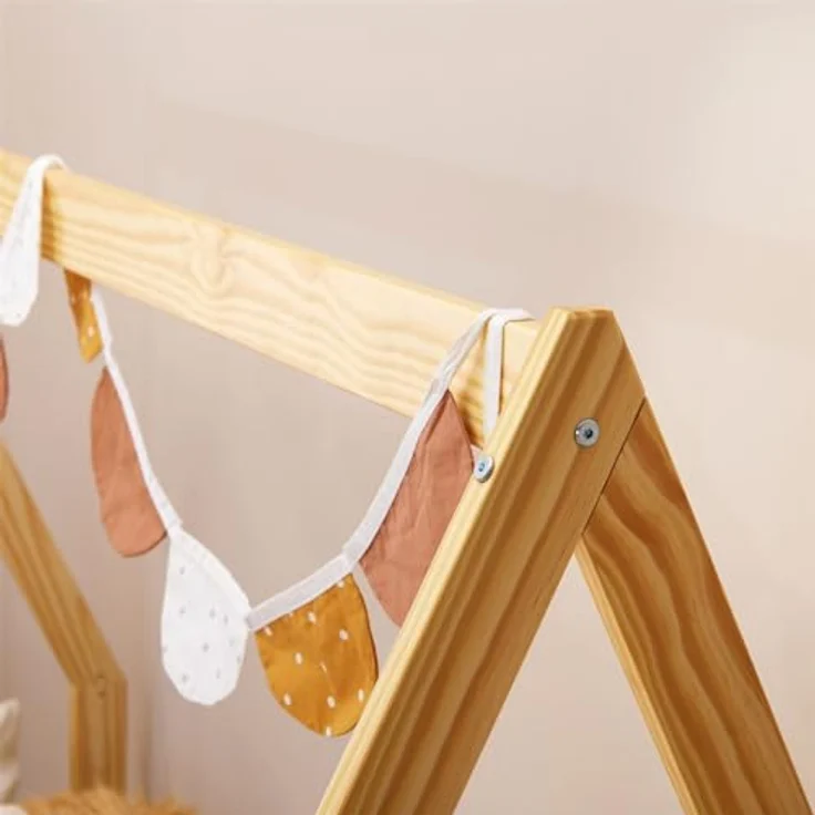 IDIMEX Hausbett TAMI Kinderbett in Hausform, 70x140 cm, Natur, Kiefernholz Kinderbett mit Rausfallschutz, ideal zum Schlafen und Spielen, Bodenbett, Montessori – Bild 7