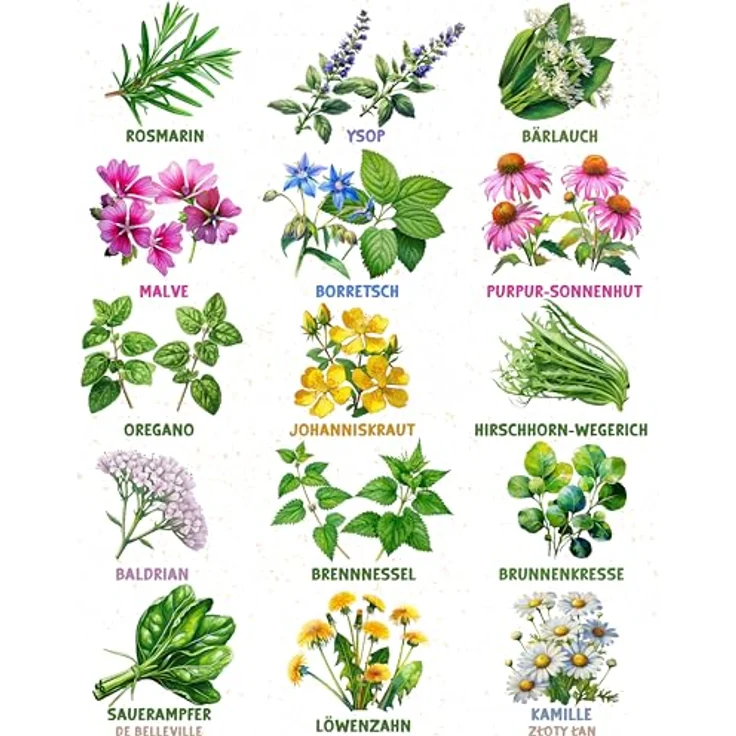 ZenGreens® - Bio Wildkräutersamen im 15er Set - 15 Wildkräuter Samen für den einfachen Anbau im Garten, Balkon oder Hochbeet - Pflanzensamen - Saatgut – Bild 7