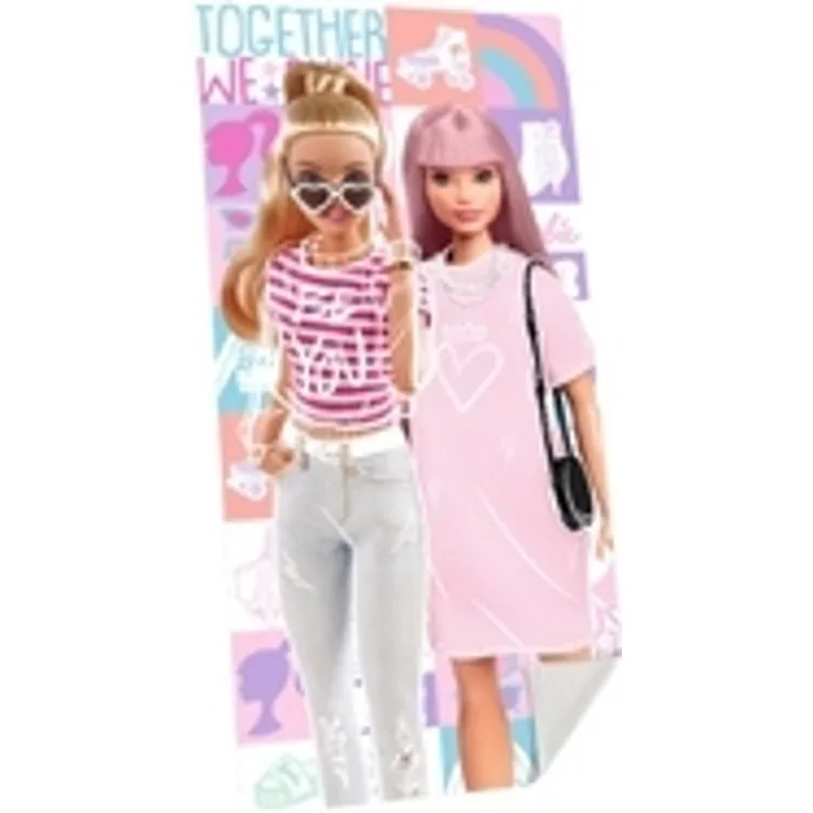 Barbie - Badetuch - rosa/bunt - ca. 70 x 140 cm