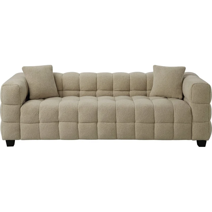 ATLANTIC home collection 3-Sitzer Stella, inkl. 2 Zierkissen und mit modernem Teddy Stoff – Bild 2