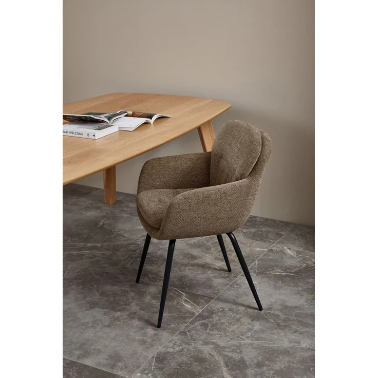 WOOOD Esszimmerstuhl Runa Chenille-Bezug mit Metallgestell, H 82 x B 57 x T 59 cm, (Set, 2 St)Tragkraft 120 kg, Geringe Verschleißfestigkeit pfleigleicht – Bild 2