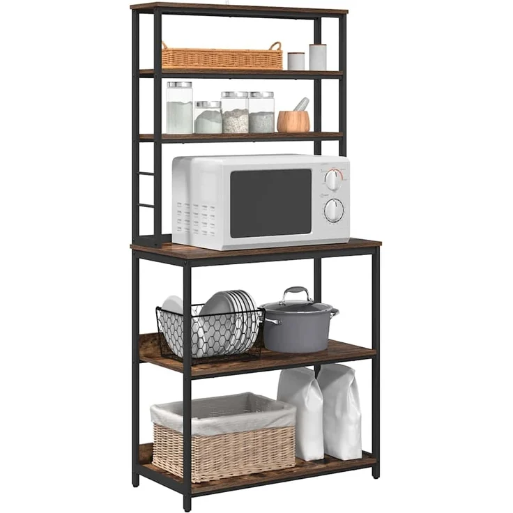 vidaXL Küchenregal Geräucherte Eiche 80 x 40 x 168 cm Holzwerkstoff 883888 – Bild 2