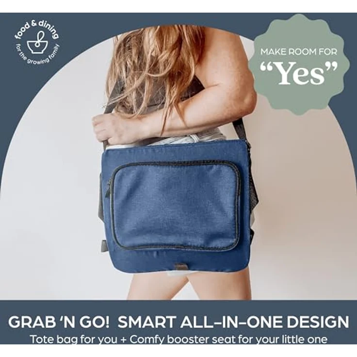 Dreambaby G6045 On-The-Go Kinder-Sitzerhöhung, tragbare Sitzerhöhung für Hochstuhl mit praktischen Staufächern, passend für die meisten Esszimmerstühle, leicht, kompakt und reisefreundlich – Navyblau – Bild 5