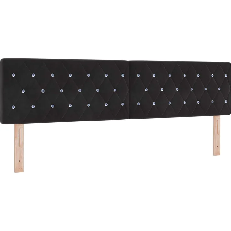 vidaXL LED-Speicherbett mit Matratze Schwarz 180 x 200 cm Samt 3459206 – Bild 5