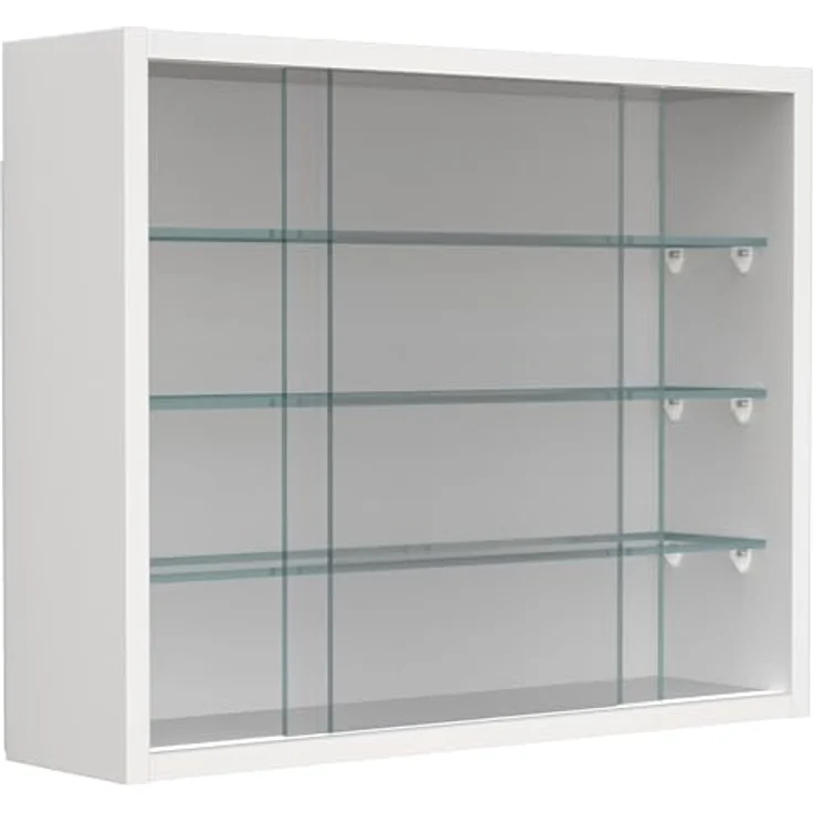 MID.YOU Hängevitrine Drivalo, Weiß, Glas, 3 Fächer, Schiebetüren, 50x40x12 cm, hängend – Bild 3