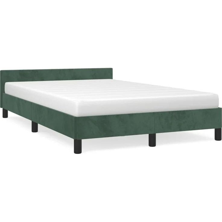 vidaXL Bettgestell ohne Matratze Dunkelgrün 120x190 cm Samt 379550 – Bild 1