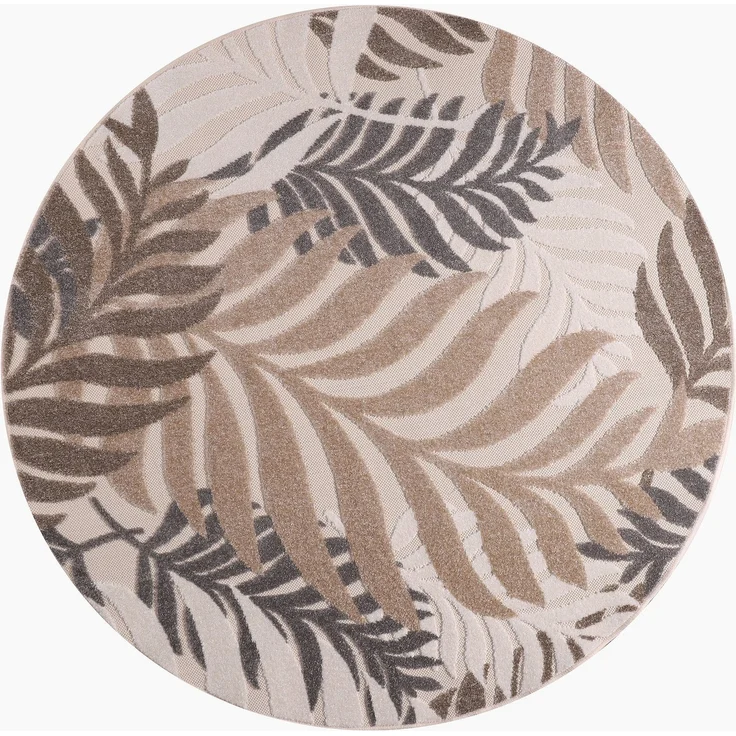 Sanat Teppich Floral Outdoor, rund, Höhe: 6 mm, In- und Outdoor geeignet, florales Design, Balkon, Terasse – Bild 1