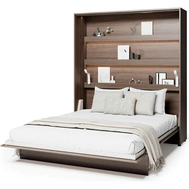MEBLINI Schrankbett BC-13 - 180x200cm Vertikal - Dunin Eiche - Wandbett mit Lattenrost - Klappbett mit Schrank - Wandklappbett - Murphy Bed - Bettschrank – Bild 1