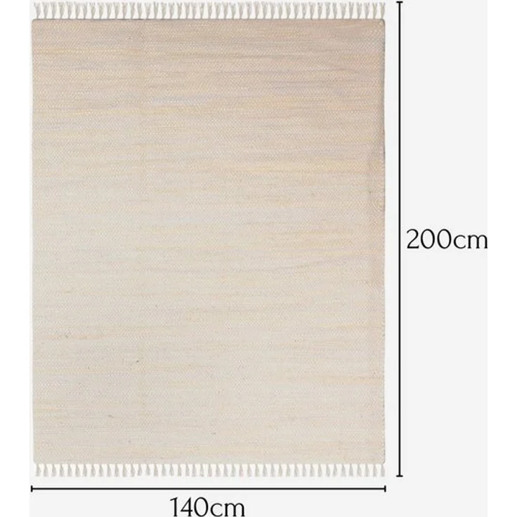 Wohnando Teppich MY-RUG Avani, Kelim-Teppich 110x60cm, rechteckig, Höhe: 10 mm, aus Baumwolle, handgewebt, wendbar, mit Fransen – Bild 4
