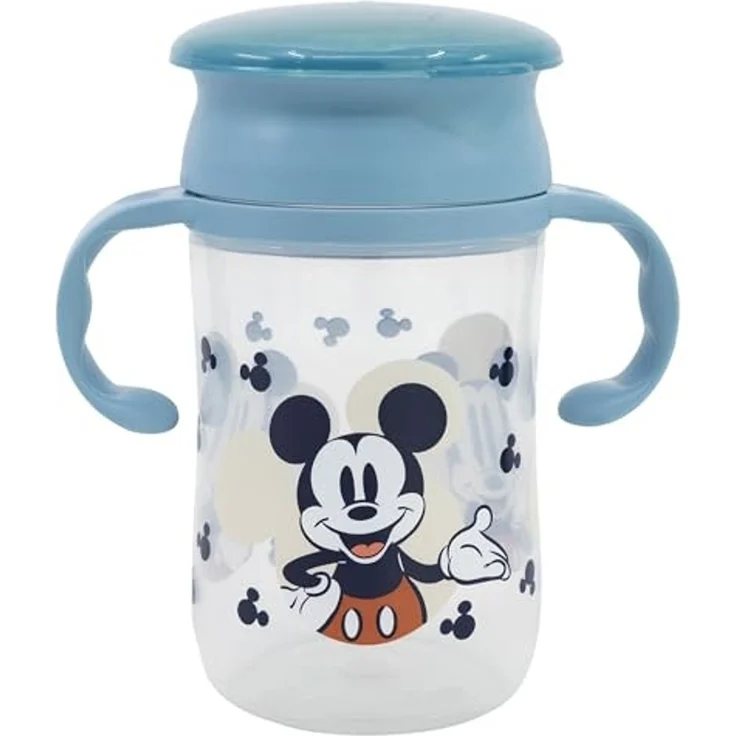 Disney Mickey Mouse Trinklernbecher 395 ml – 360° Becher mit Griffen und Deckel – Bild 1