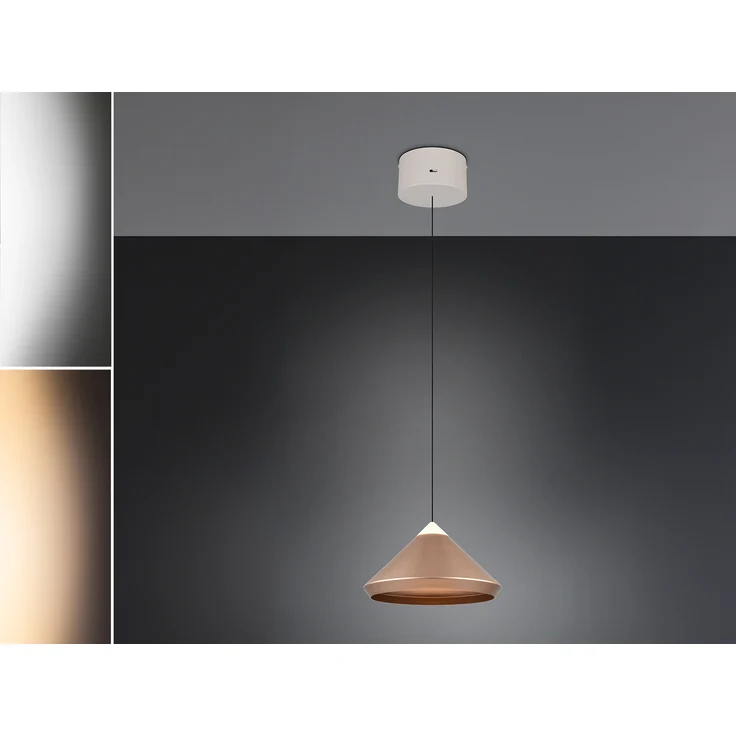 LED Pendelleuchte LAGUNA 1-flammig, höhenverstellbar, Coffee Ø 30cm – Bild 3