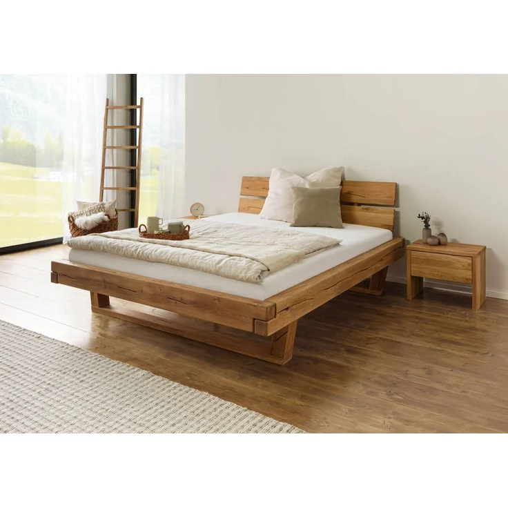 Bett Eiche 160x200x87 natur geölt BREGENZ #102 – Bild 3