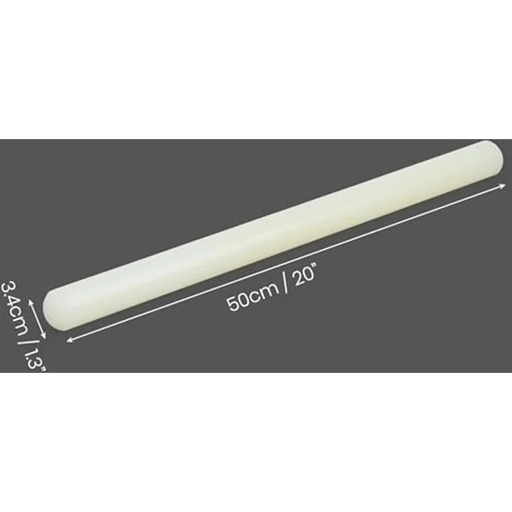 Kurtzy Nudelholz Polyethylen Pizzaroller Teigausroller 50 cm Kunststoff, (1-tlg) – Bild 5