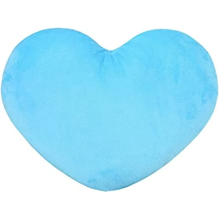 Herzkissen, Herz Kissen Kinderzimmer, Kuschelkissen Kinder Herzform Dekokissen Kopfkissen Kissen Zierkissen, Plüsch Kinderkissen für Kinderzimmer Sofa Dekoration (Blau,50 cm)