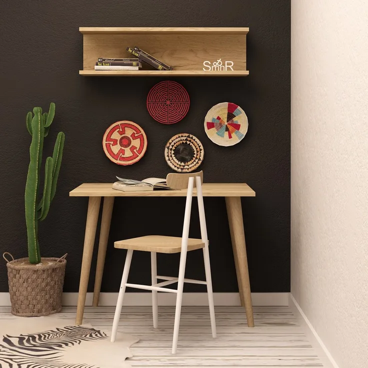 Skye Decor 'Fluse' Schreibtisch, Eiche, 80 x 74 x 60 cm