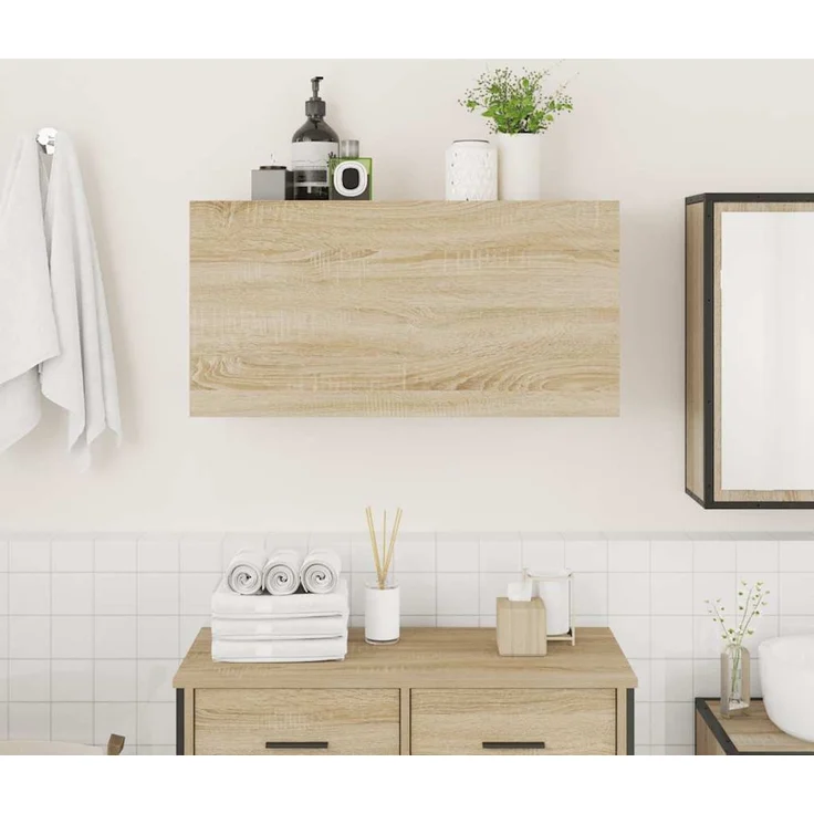 vidaXL Bad-Wandschrank Sonoma-Eiche 80x25x40 cm Holzwerkstoff 860087 – Bild 3