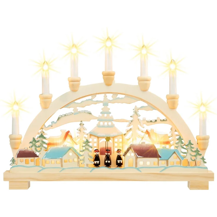 SIKORA Schwibbogen LB11-2 liebevoll colorierter LED Lichterbogen Motiv STERNSINGER, mit elektrischer Beleuchtung B:45cm – Bild 1