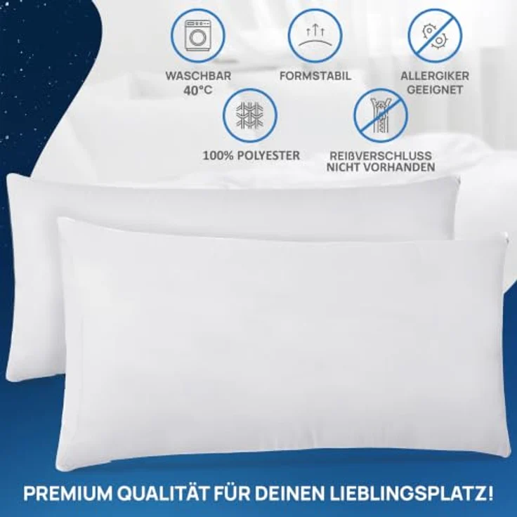 LILENO HOME Kissenfüllung 40x80, pralle Füllung für Dekokissen, hypoallergen und waschbar bis 40°C, Made in Germany, Oeko-Tex Klasse 1 – Bild 4
