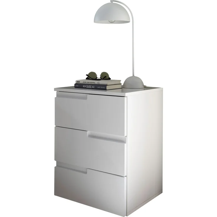 Nachtkommode >Spice< (BxHxT: 46x59x40 cm) in Weiß / Weiß Hochglanz – Bild 1