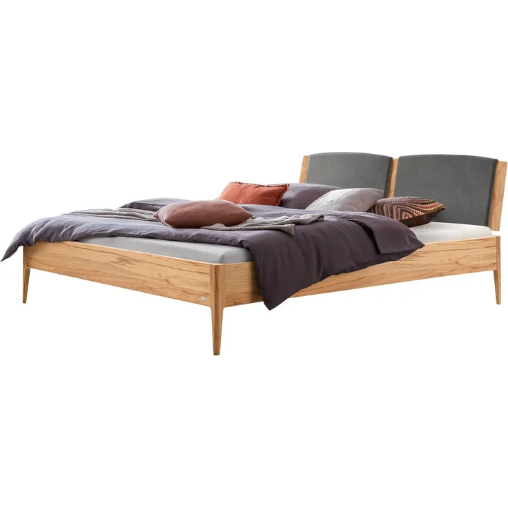 Hasena Massivholzbett Pistoia Wildbuche mit Polster-Kopfteil 180x210 cm, Komforthöhe 25 cm – Bild 1