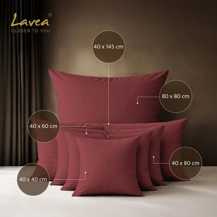 Lavea Kissenbezug 2er Set 100% Baumwolle flauschig, Jasmin, Kissenhülle, Kissenbezüge, (2 Stück), pflegeleicht, langlebige Qualität, mit Reißverschluss – Bild 1