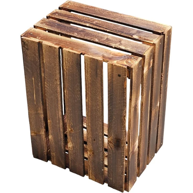 Weinkiste Obstkiste Holzkiste 4 x Vintage Geflammt 50x40x30cm – Bild 4