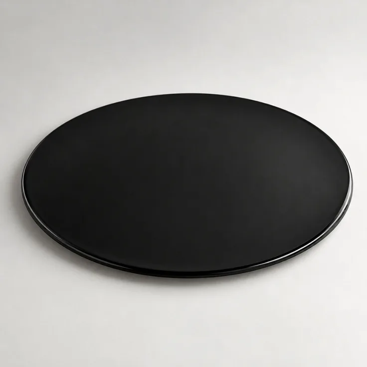 Glasplatte TERRY 30cm schwarz rund Gehärtetes Glas Scheibe Bodenplatte Glasscheibe Platzteller