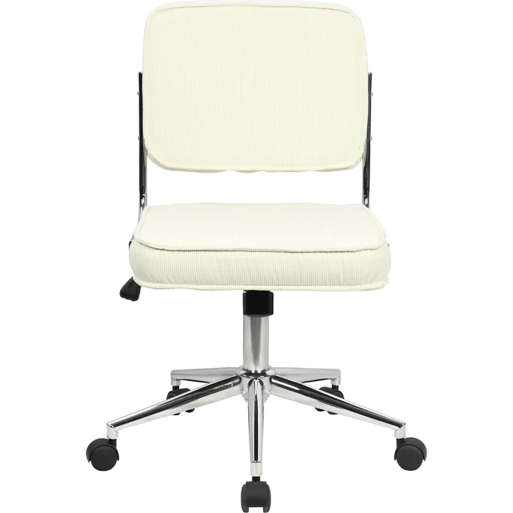 SVITA Schreibtischstuhl LIV, Höhenverstellbar, Bezug aus Cord, Bürostuhl, Rollen, Drehstuhl, Weiß – Bild 4