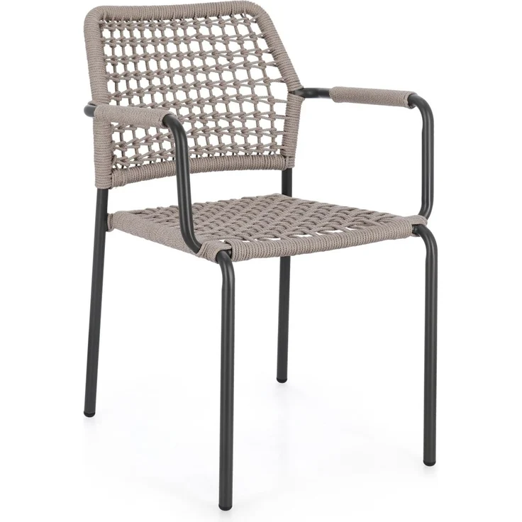 Gartenstuhl Rajada aus Aluminium, modernes Design, taupe anthrazit, stapelbar für Outdoor – Bild 1