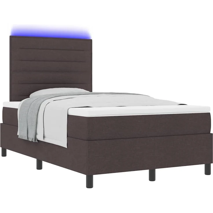 vidaXL Boxspringbett mit Matratze Dunkelbraun 120 x 200 cm Stoff 3342784 – Bild 3