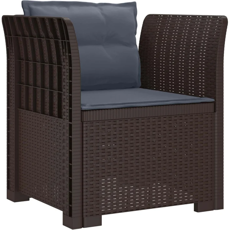 vidaXL 1-Sitzer Sessel mit Kissen Rattan-Look PP Braun 8011875 – Bild 2