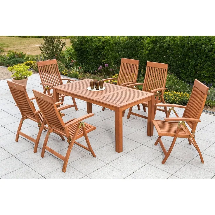 Comodoro Gartenmöbel Set 7tlg, 170 x 90 cm