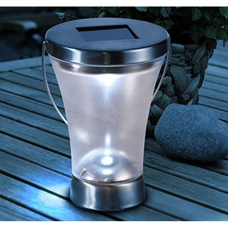 Spetebo LED Solarleuchte Solar Laterne 48 cm - 2er Set - Solarlampe, 2, LED, kaltweiß, Solarlampe im 2er Set zum hinstellen oder hängen – Bild 3
