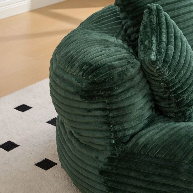 ZUBALIYA Sofa 108x52 cm, mit Cordbezug, mit breiten Armlehnen, mit Schaumstoffpolsterung, für Wohnzimmer und Apartments, Grün – Bild 14