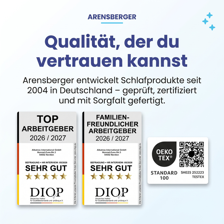 Arensberger Matratzen Topper PREMIUM, 140x200cm, Gelschaum Matratzentopper, waschbarer Bezug, geeignet für Federkern & Schaumstoff Matratzen, Höhe 8cm – Bild 8