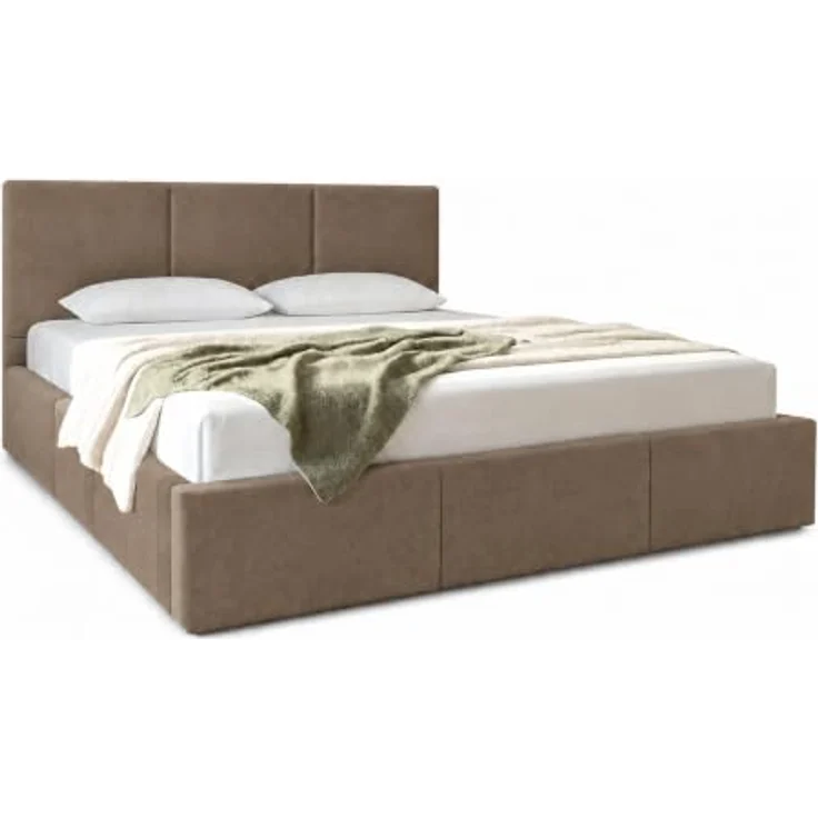 Home Collective Polsterbett, Doppelbett mit Stauraum und flexiblem Lattenrost, 120x200 bis 180x200 cm, samtweicher Veloursstoff in Kaffee, europäische Herstellung – Bild 5