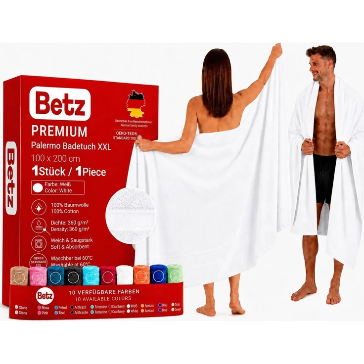 Betz Badetuch Palermo groß XXL Größe 100 x 200 cm Saunatuch, 100% Baumwolle (1 Stück, 1-St) – Bild 1